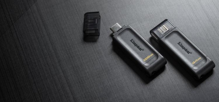 Kingston Pendrive 128GB DataTraveler USB-C 3.2 DT70/128GB Chiavetta Memoria Drive Flash Type C Nero