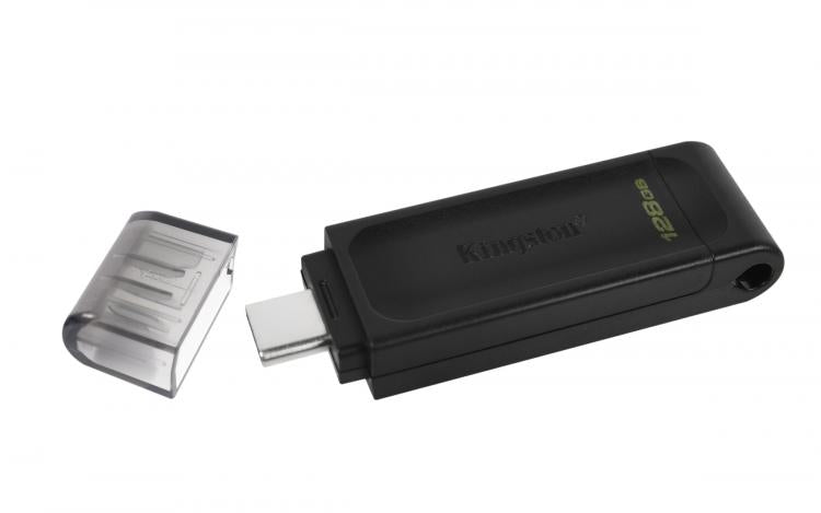 Kingston Pendrive 128GB DataTraveler USB-C 3.2 DT70/128GB Chiavetta Memoria Drive Flash Type C Nero