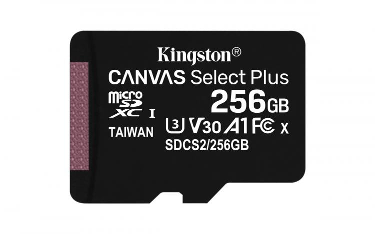 Kingston Micro Sd 256Gb + Adattatore Canvas Plus Sdcs2 Classe 10 100Mb/S