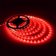 Striscia Led Smd 5050 5M 5 Metri 12V Ip66 Adesiva Bobina Led Flessibile Rosso