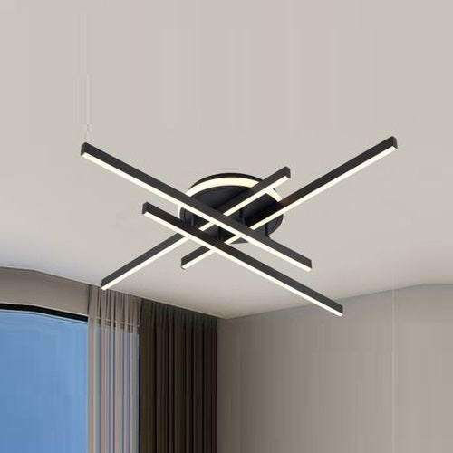 Plafoniera Moderna A Led 45 Watt Lampada Lampadario Nero Soffitto Naturale 4000K