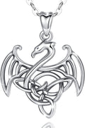Dragon Necklace for Women Sterling Silver Dragon Jewelry Dragon Pendant Celtic Dragon Gifts for Mother Daughter Sister Wife