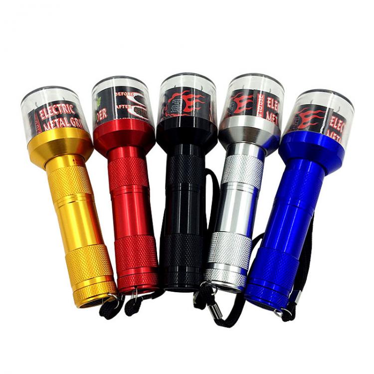 Grinder Elettrico Alluminio Tritatabacco Trincia Trita Erba Tabacco Torcia Erbe