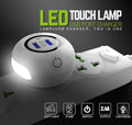 CARICATORE EU VELOCE 2 USB SPINA ANDROID-IOS 2.4A + LAMPADA LED TOUCH DA NOTTE