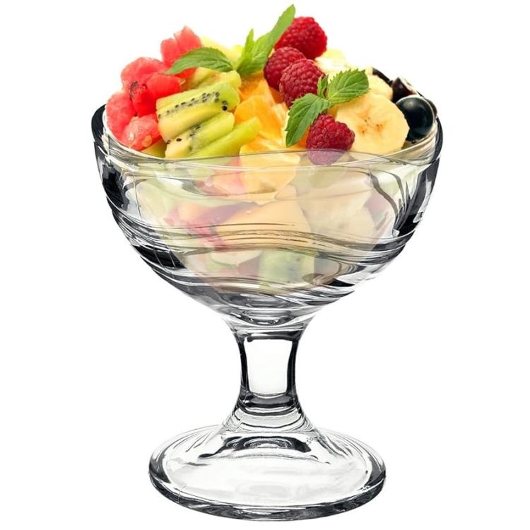 Set 3Pz Coppette Gelato In Vetro Navona 3 Pezzi Bicchieri Da 180Ml Coppa Dessert