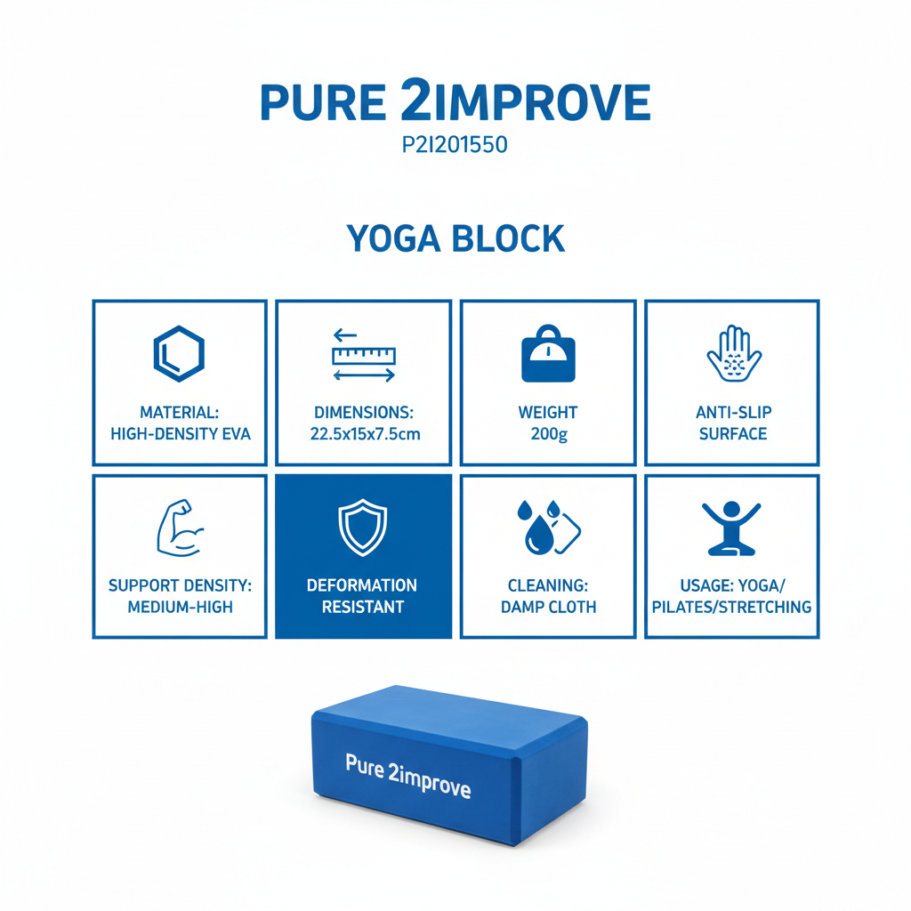 Pure 2Improve Yoga Brick P2I201550 Mattoncino Yoga EVA Blu