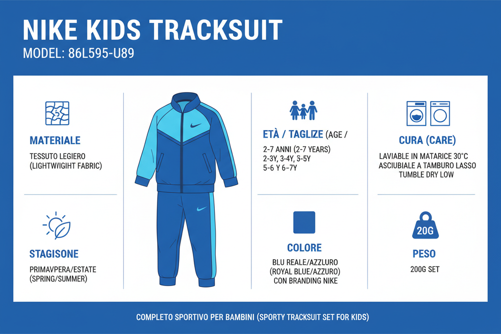 Nike Tuta Sportiva Bambino 86L595-U89 Royal Blu