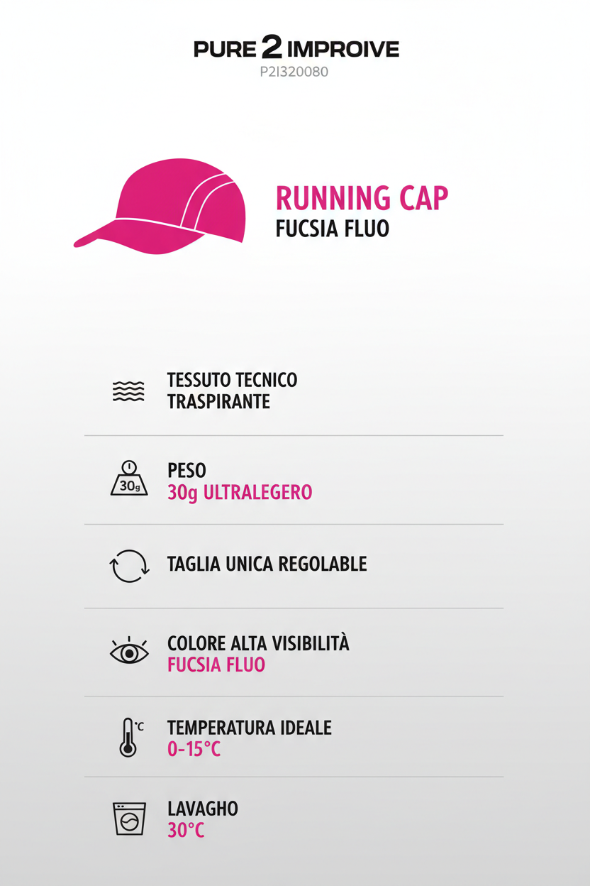 Pure 2Improve Cappellino Running P2I320080 Fucsia Fluo