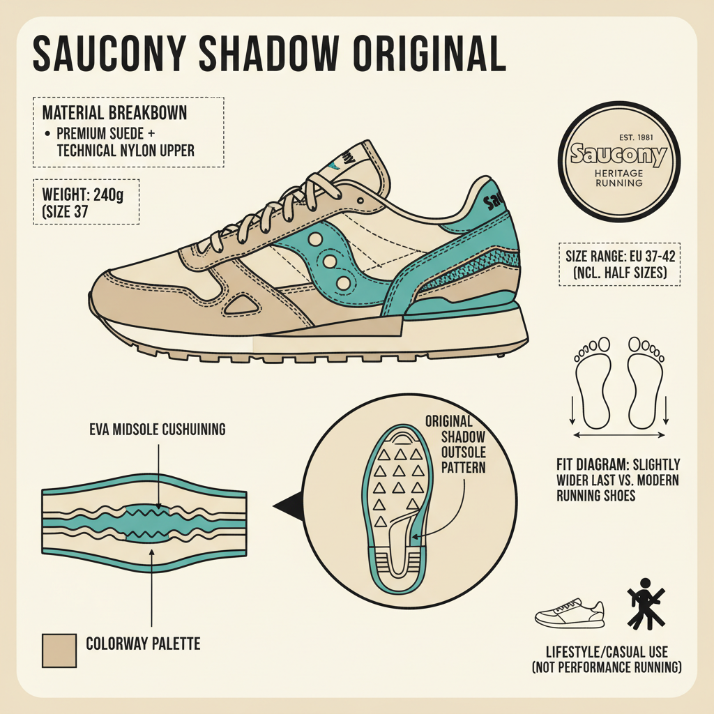 Saucony Sneakers Shadow Original S1108-839 Beige Turchese Donna