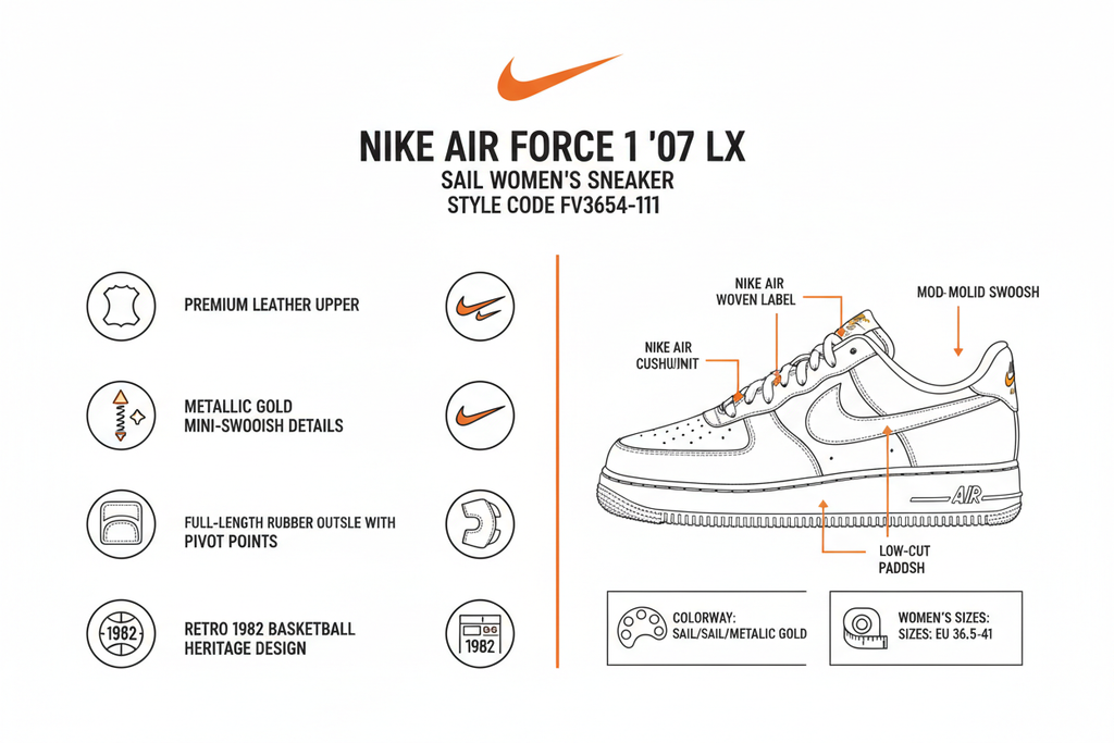 Nike Air Force 1 '07 LX Donna Sail Oro - FV3654-111