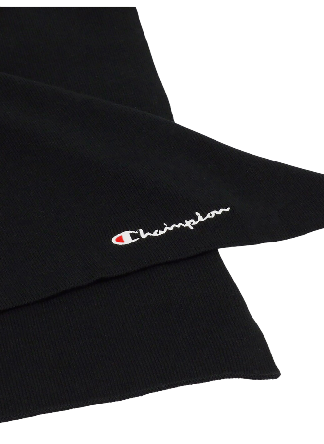 Champion sciarpa con logo ricamato 806066 KK001 nero - Accessorio elegante e caldo per outfit sportivi