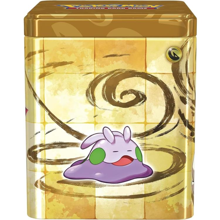Pokemon Stacking Tin 2024 Tcg Gcc Scatola Impilabile Metallo Gioco Card Oro Eng