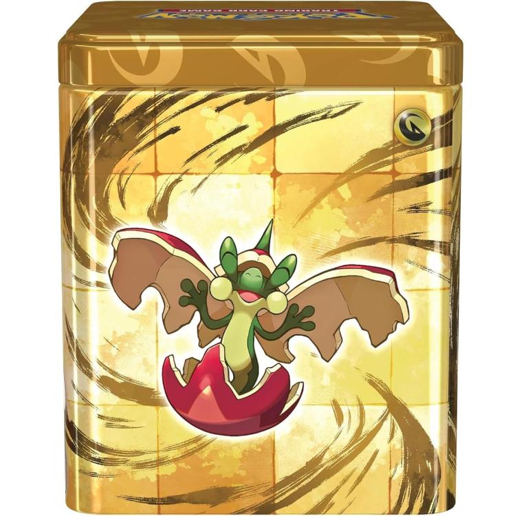 Pokemon Stacking Tin 2024 Tcg Gcc Scatola Impilabile Metallo Gioco Card Oro Eng