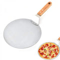 Spatola Per Pizza Manico Di Legno Pala Rotondo Paletta Acciaio Forno 44X25.5Cm