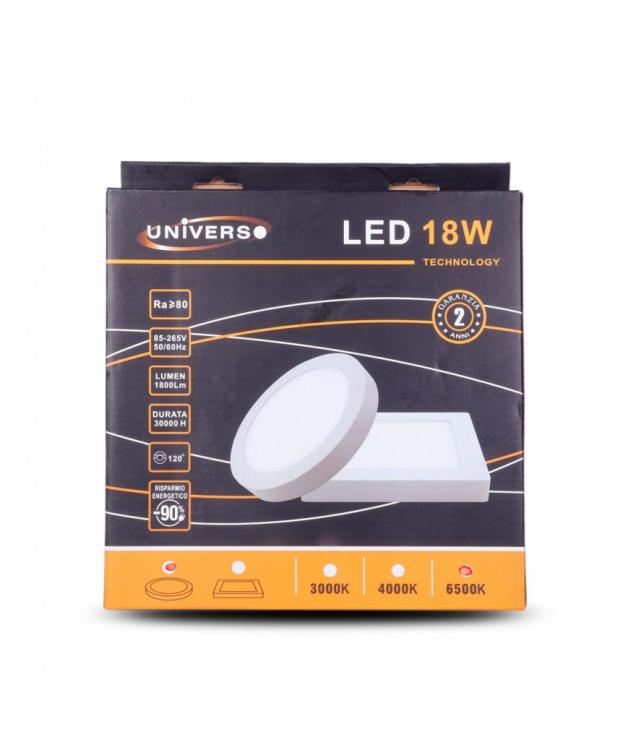 Plafoniera Esterno A Led Faretto Faro Pannello Quadrato | 18W Luce Calda 3000K