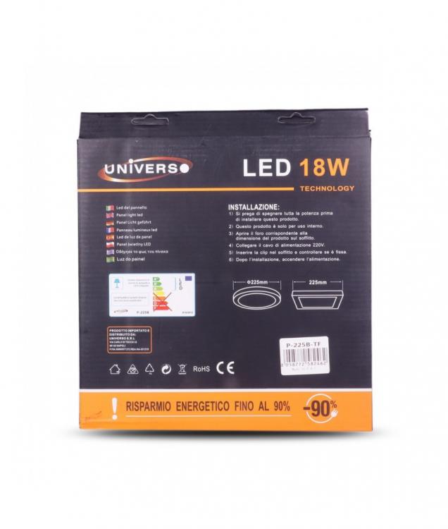 Plafoniera Esterno A Led Faretto Faro Pannello Quadrato | 18W Luce Calda 3000K