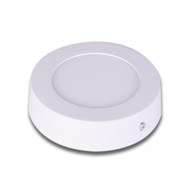 Plafoniera Esterno A Led Faretto Faro Pannello Tondo Rotondo 6W-Luce Calda 3000K