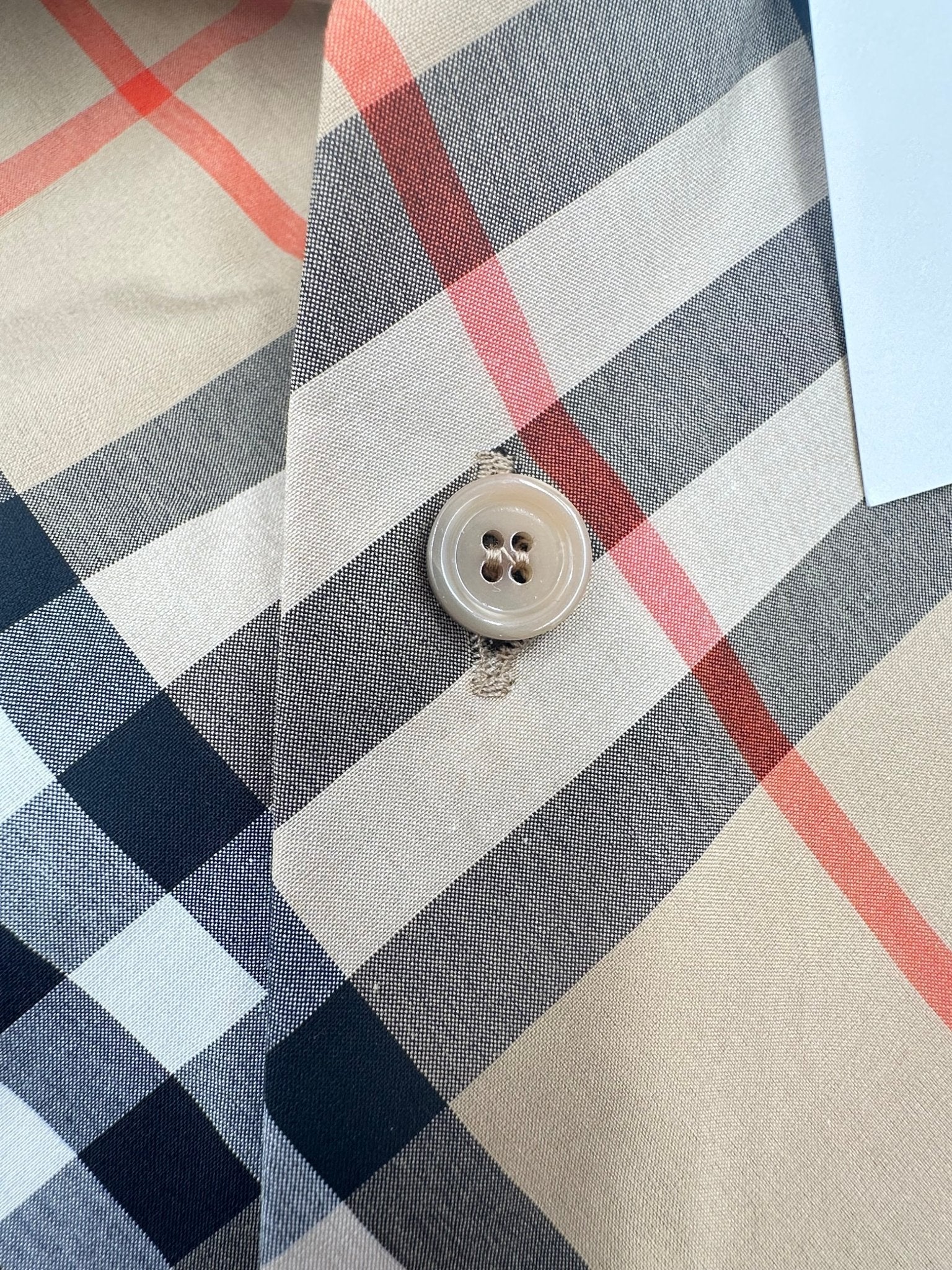 Burberry Camicia Check Cotton Beige – Taglia L – Nuova con Cartellino
