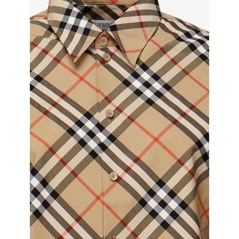 Burberry Camicia Check Cotton Beige – Taglia L – Nuova con Cartellino