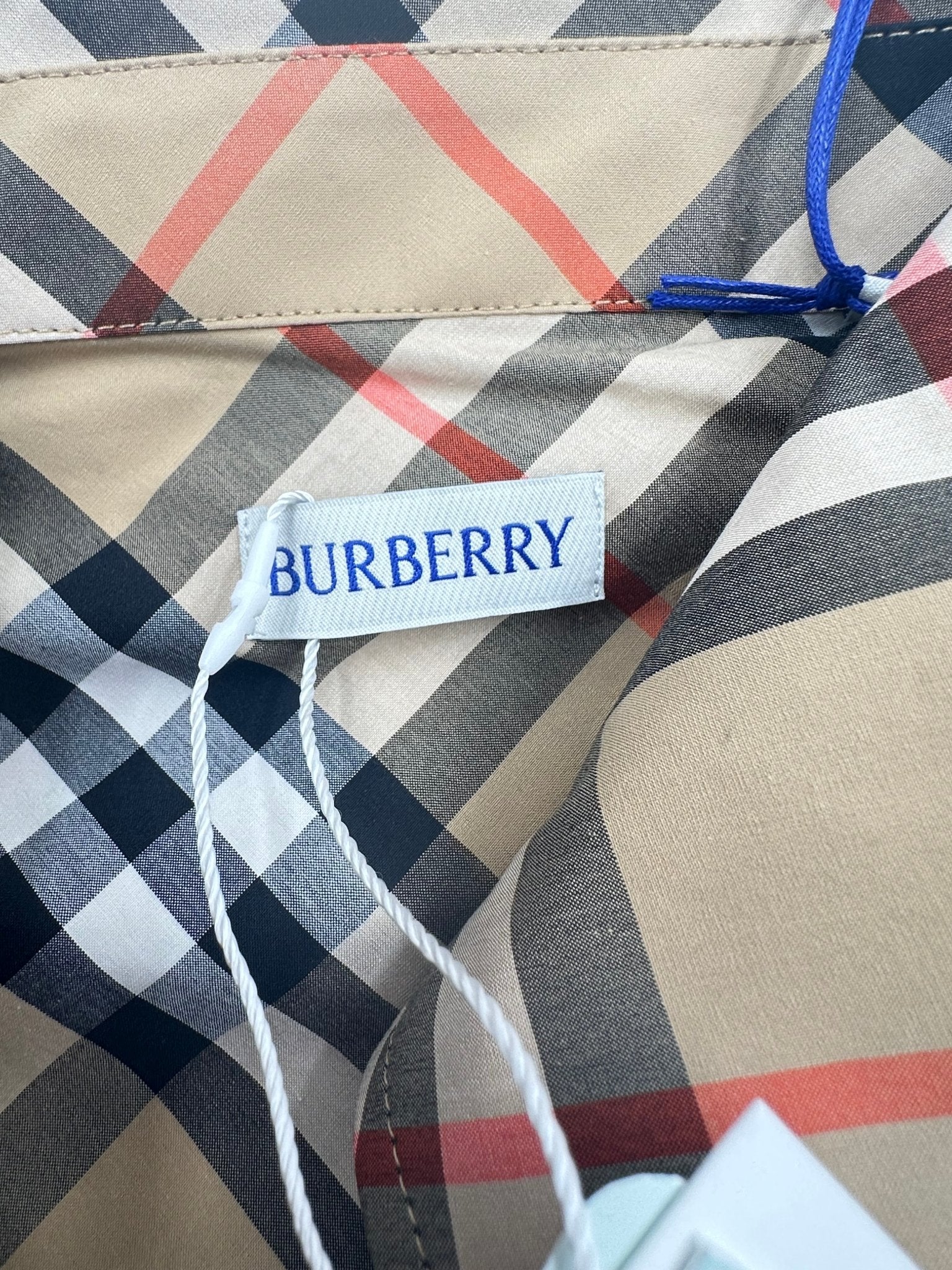 Burberry Camicia Check Cotton Beige – Taglia L – Nuova con Cartellino