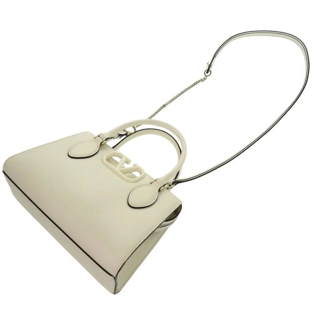 Borsa a mano Valentino Garavani V-Sling in pelle avorio 0250Valentino