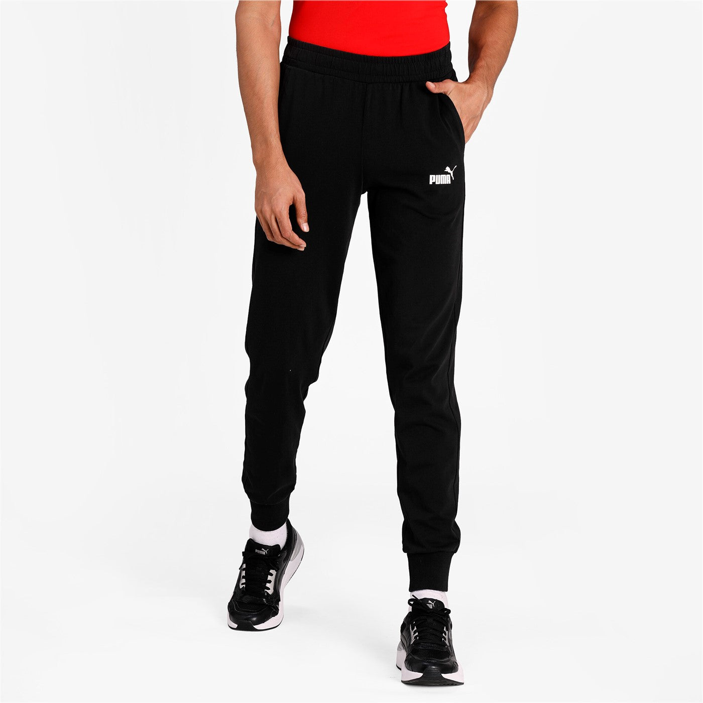 Puma pantalone sportivo da uomo in cotone jersey ESS Jersey Pants op 586747 01 black