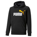 Puma Felpa da ragazzo con cappuccio e tasca anteriore a marsupio ESS+ 2 Col Big Logo Hoodie FL B 586987 54 Black-Tangerine