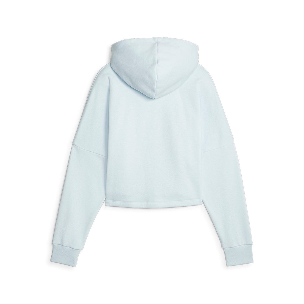 Puma Felpa corta con cappuccio da ragazza con stampa logo 671134 69 celeste