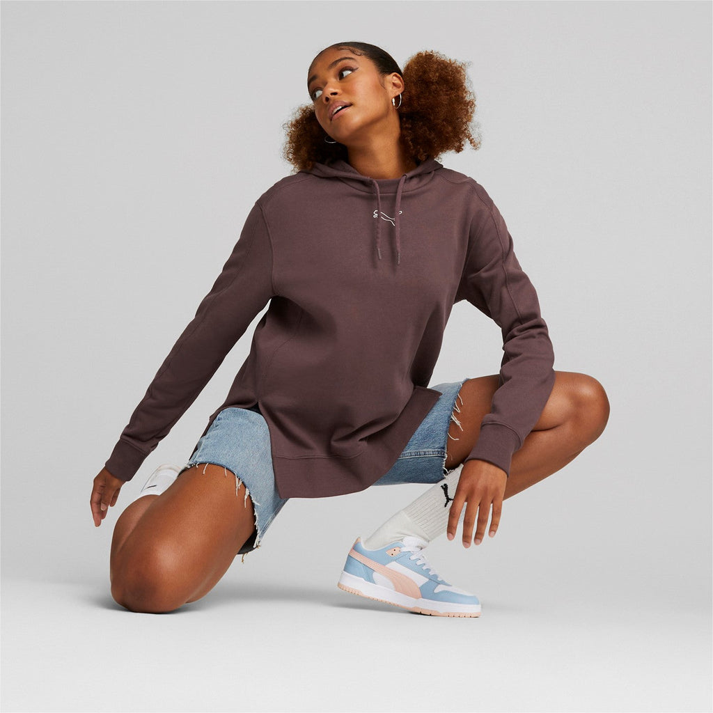 Puma Felpa da donna con cappuccio HER Hoodie TR 849831 75 dusty plum