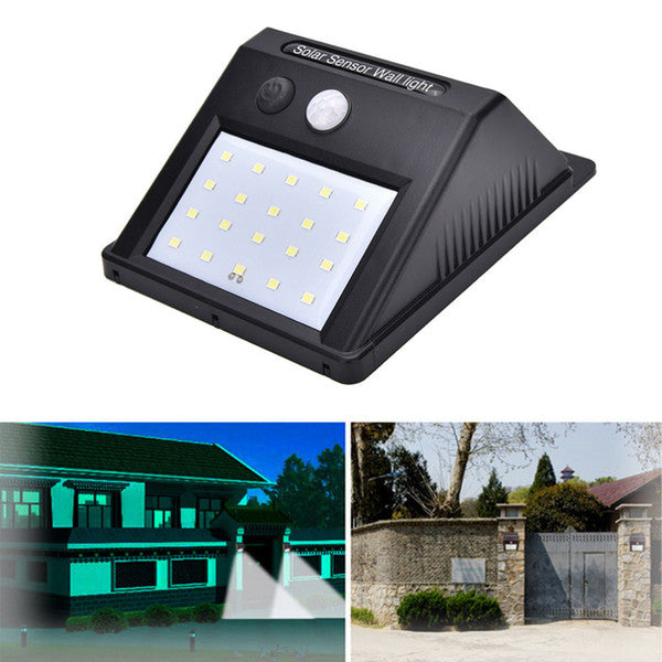 2x Faro Lampada Solare Da Esterno Giardino Faretto Fotovoltaico Sensore 20 LED