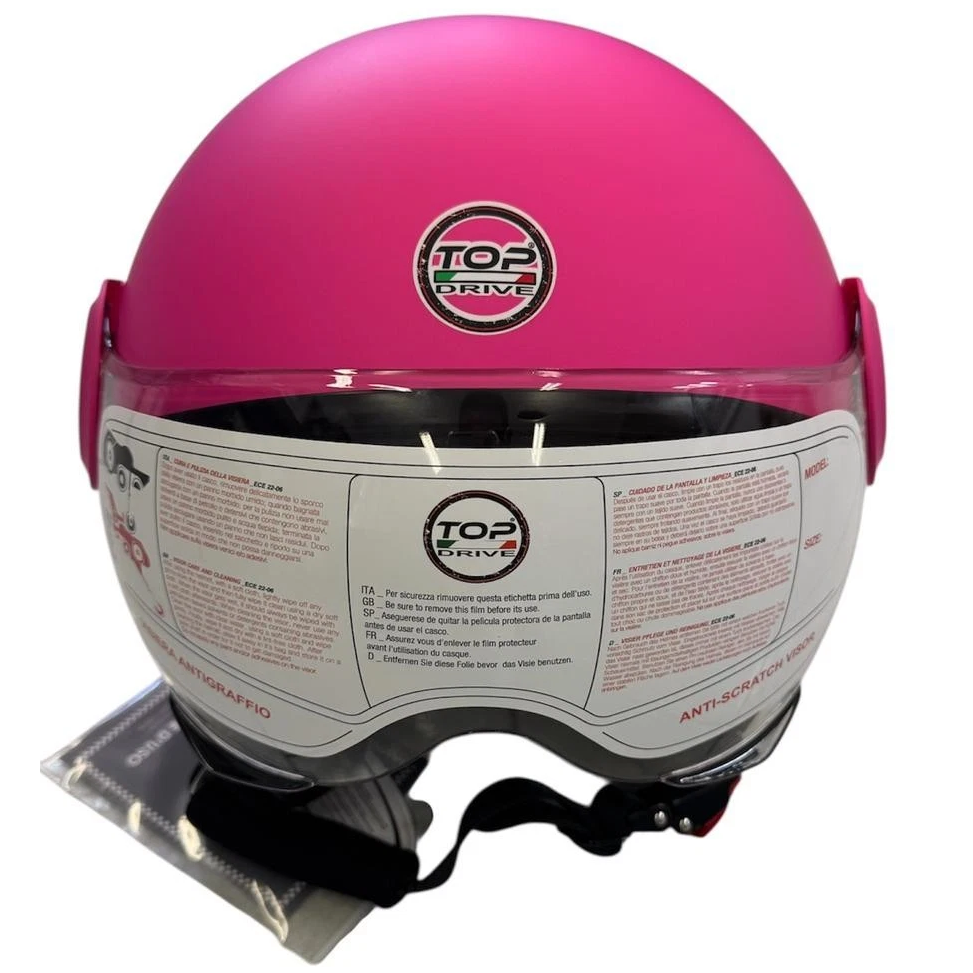 Casco Jet Sirio Matt Moto Scooter Omologato Ece Visiera Removibile (Rosa Tg.L)