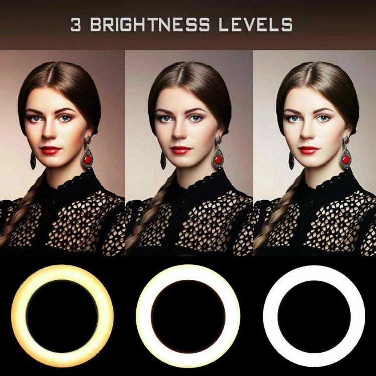 Treppiedi Anello Luminoso Video Luce Led Fotografia Cellulare Selfie Trucco 30Cm