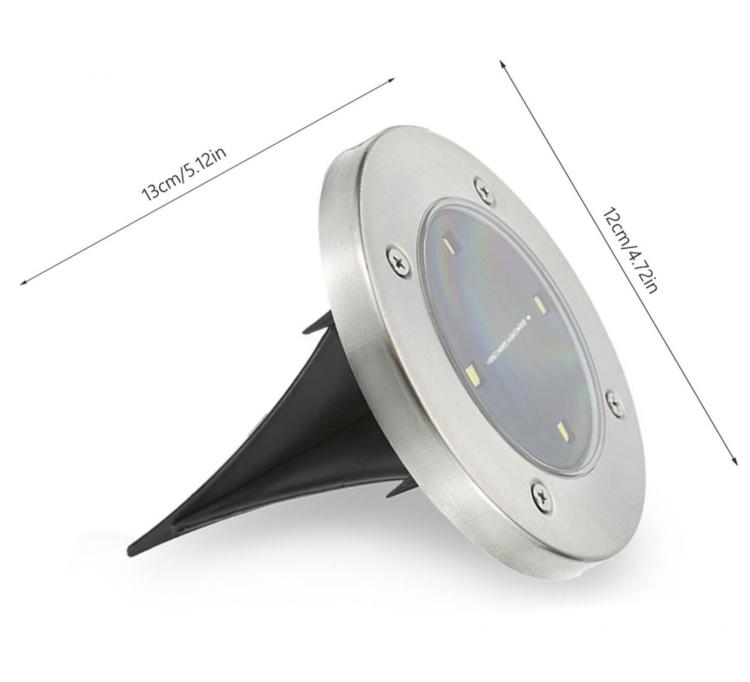 4 FARO LAMPADA LED SOLARE DA ESTERNO GIARDINO FARETTO 4 LED PICCHETTO SEGNAPASSI