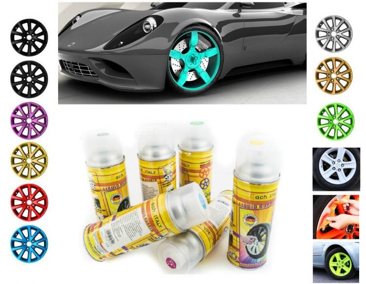Vernice Removibile Bomboletta Spray 400Ml/Pellicola/Wrapping Cerchi Auto Argento