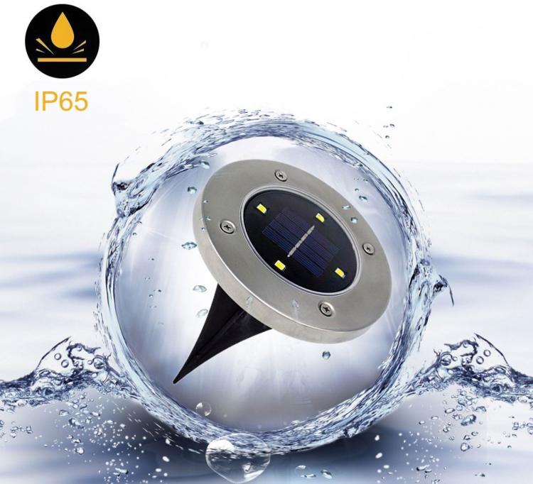 4 FARO LAMPADA LED SOLARE DA ESTERNO GIARDINO FARETTO 4 LED PICCHETTO SEGNAPASSI