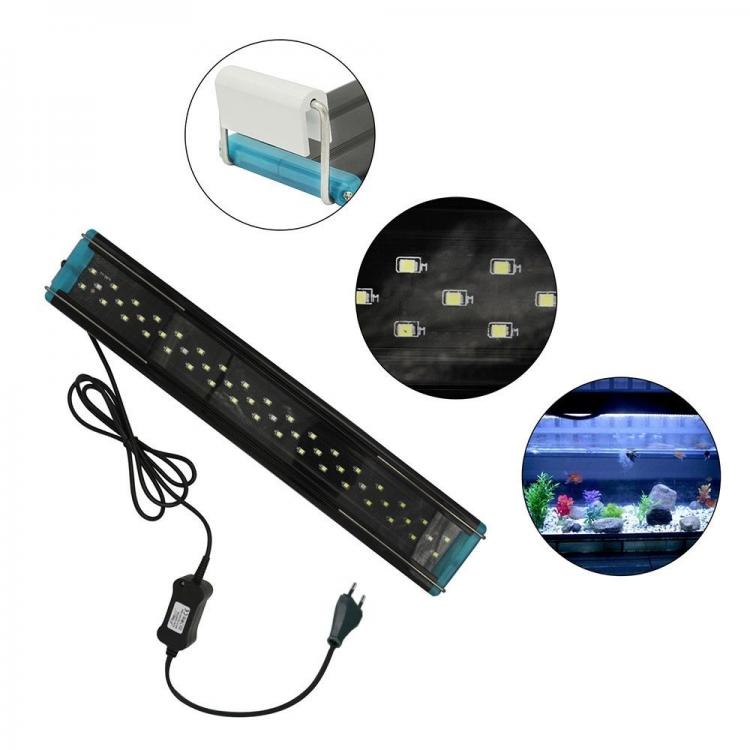 Plafoniera Led Luce Bianca Blu Lampada Per Acquario Barra Da 50 A 60Cm Slim D133