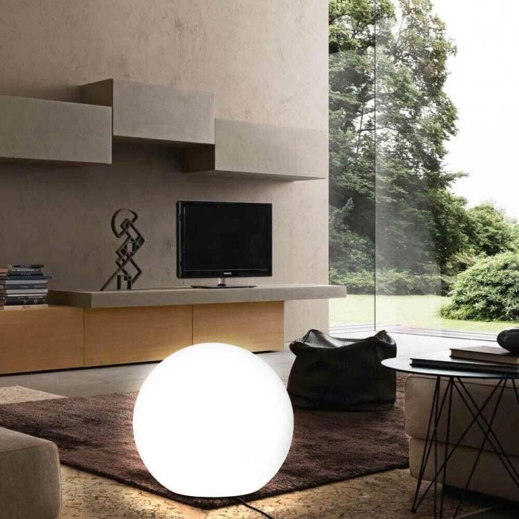 Lampada Sfera Da Giardino Ø 30Cm Luce Esterno Palla Terra E27 Bianco + Picchetti Illuminazione Sentiero Faro Arredamento Feste