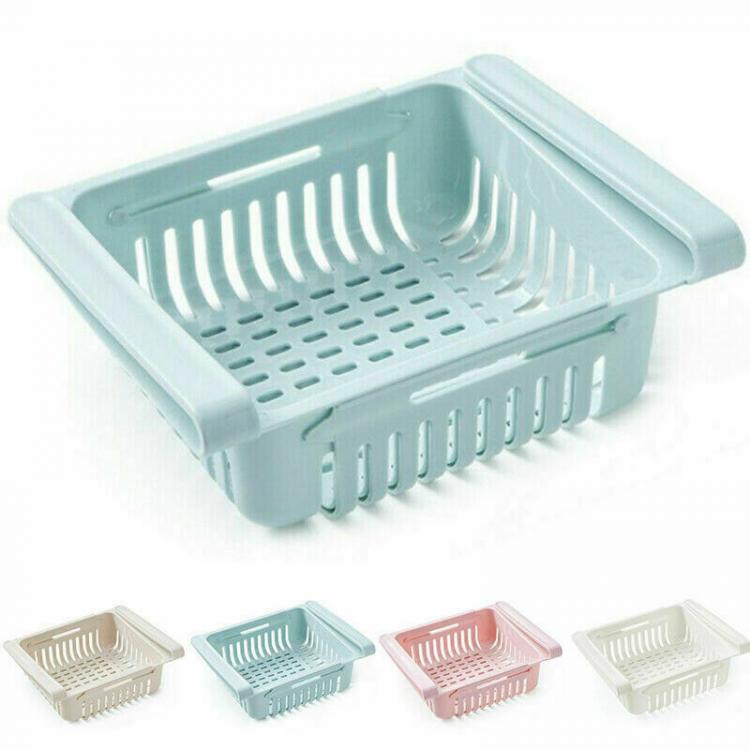 4PZ ORGANIZER FRIGO CASSETTO CONTENITORE SALVASPAZIO CESTELLO PER FRIGORIFERO