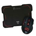 Techmade Kit Mouse Usb + Tappetino Gaming Led Rosso Desktop Mousepad Pc Notebook