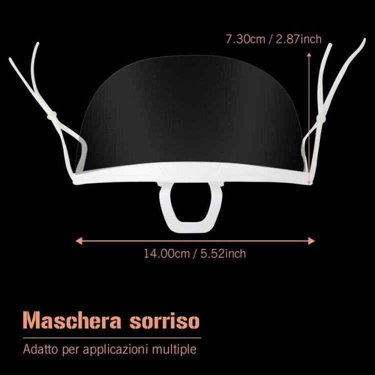 5PZ PARASCHIZZI VISO BOCCA E NASO VISIERA TRASPARENTE PER RISTORATORE ANTISPUTO