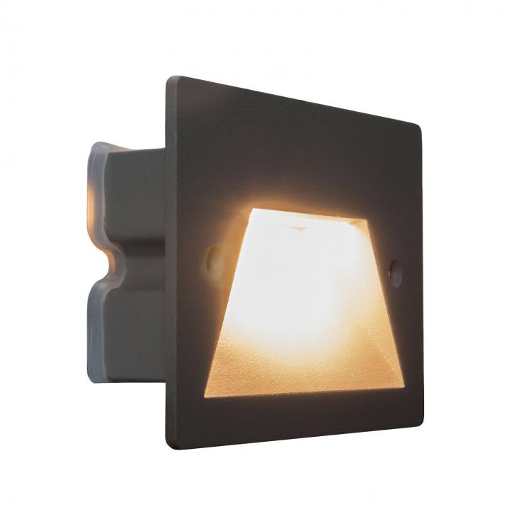 Faretto Segnapassi Ip65 Led 3W Incasso Scatola 503 Per Scale Giardino 3000K/Nero