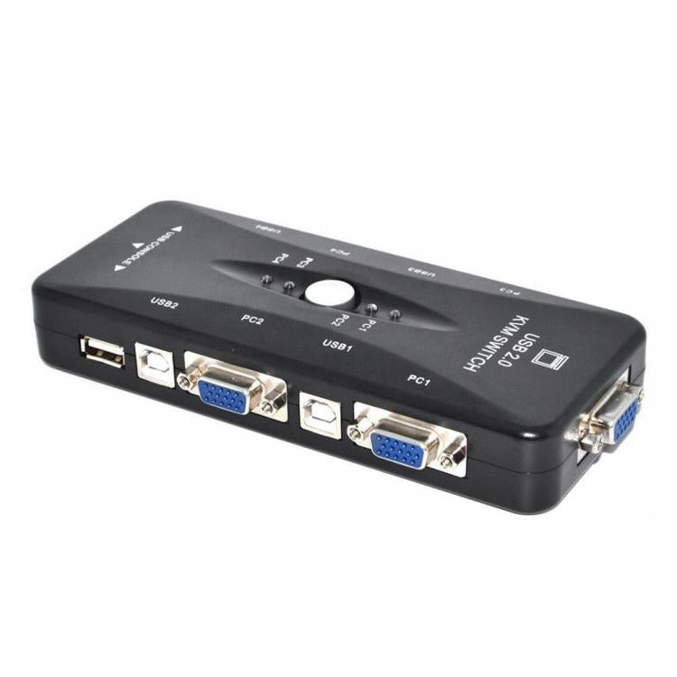 Kvm Switch Adattatore Usb Vga 4 Porte Pc In 1 Tastiera Mouse Monitor Computer