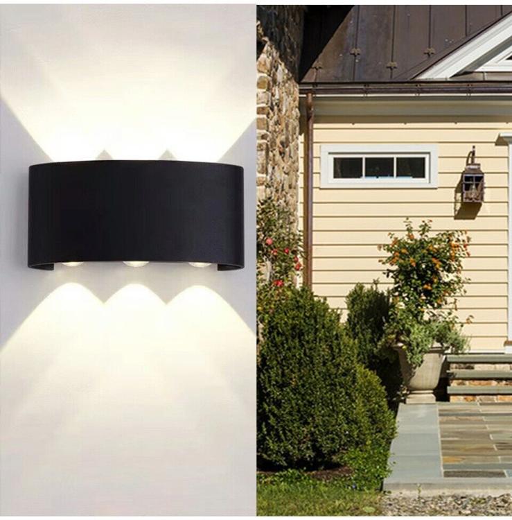APPLIQUE PARETE LED NERO 18W LUCE FREDDA 6500K INT/ESTERNO UP&DOWN IMPERMEABILE