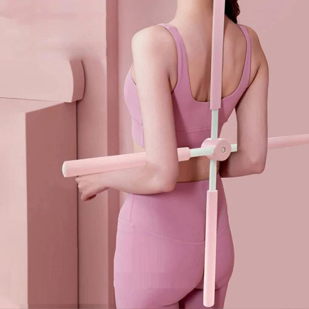 Bastone Correttore Posturale Yoga Stick Attrezzo Postura Colonna Fascia Schiena Rosa