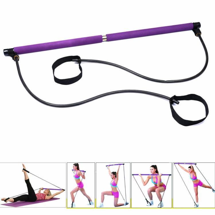 ATTREZZO ELASTICO LONG BARRA RESISTENZA CORDA ESERCIZI BRACCIA PILATES YOGA BLU