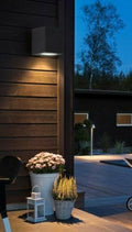 APPLIQUE PER ESTERNO LED LAMPADA GIARDINO ATTACCO GU10 MURO FARETTO IP65/NERO