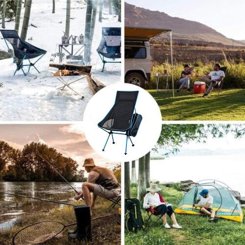 Sedia Pieghevole Campeggio Borsa Portatile Spiaggia Pesca Caccia Esterno Orange