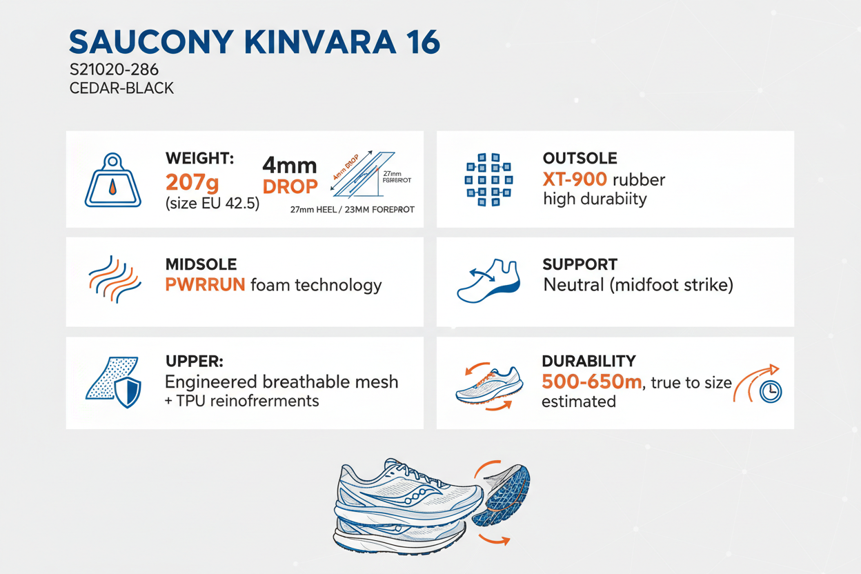 Saucony Kinvara 16 S21020-286 Scarpe Running Uomo Cedro-Nero