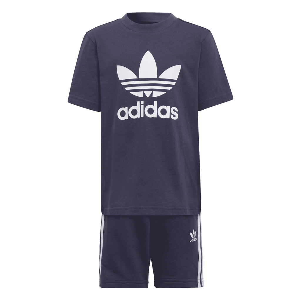 Adidas completo da ragazzo t-shirt e pantaloncino HC9445 blu-bianco
