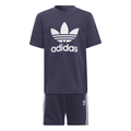 Adidas completo da ragazzo t-shirt e pantaloncino HC9445 blu-bianco